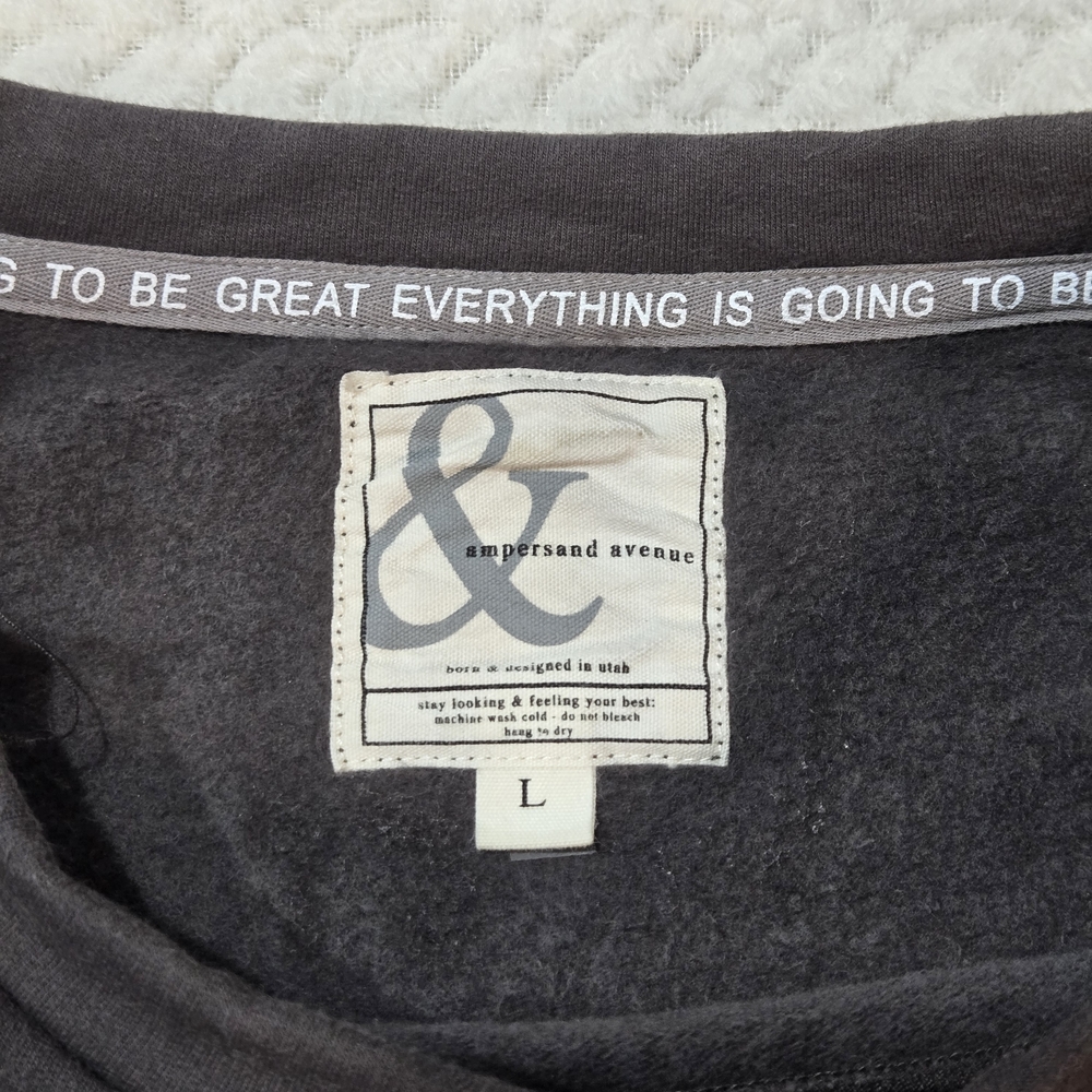 Ampersand Avenue Womens Size Large Side Zip Pullover Charcoal & Dusty Mauve - Picture 3 of 10
